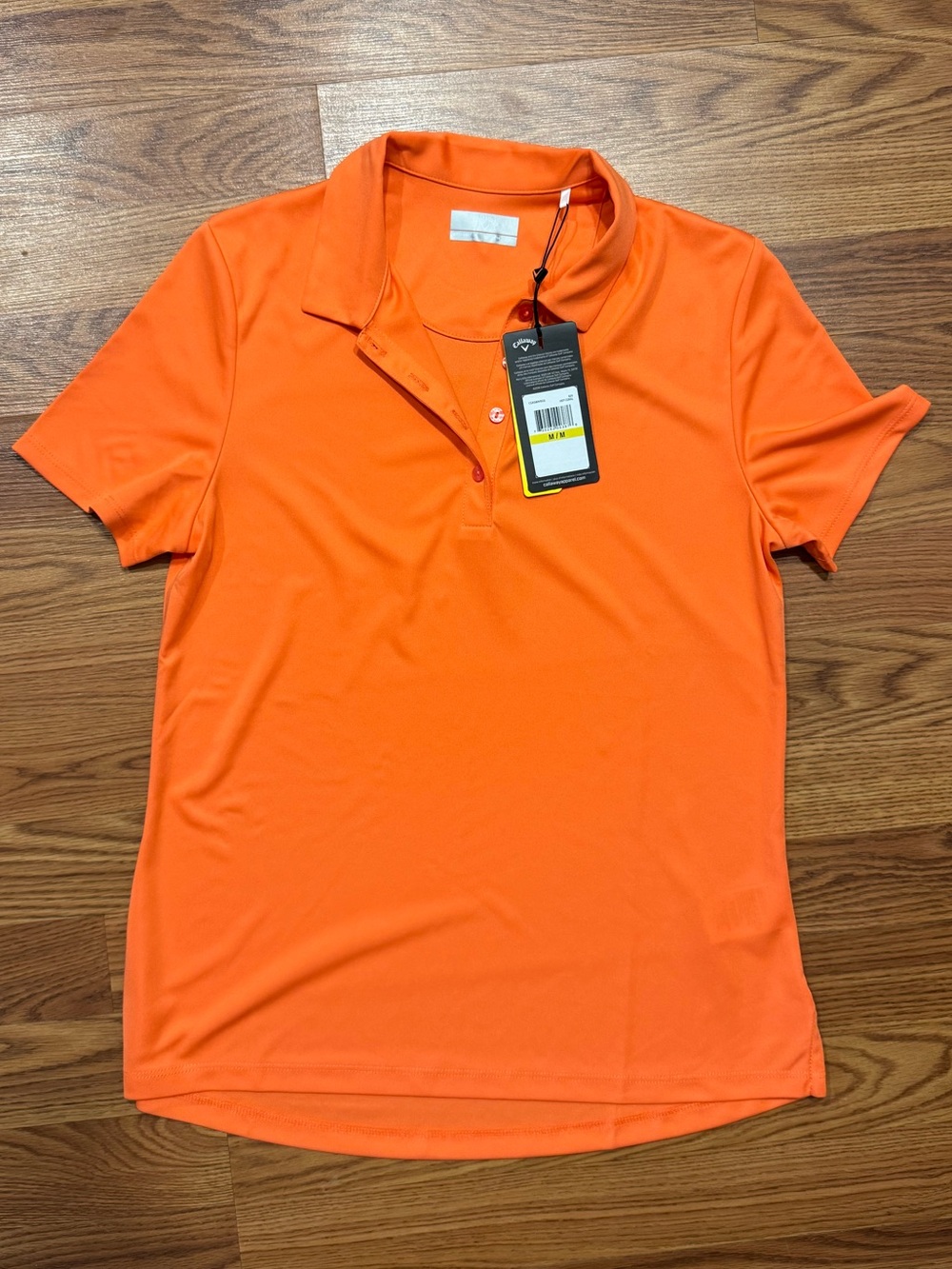 NWT Callaway Golf Polo Shirt Women’s Medium Hot Coral UPF 50+ Performance Top
